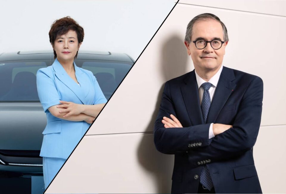 La vicepresidenta ejecutiva de BYD, Stella Li, y el CEO del Grupo Renault, François Provost.